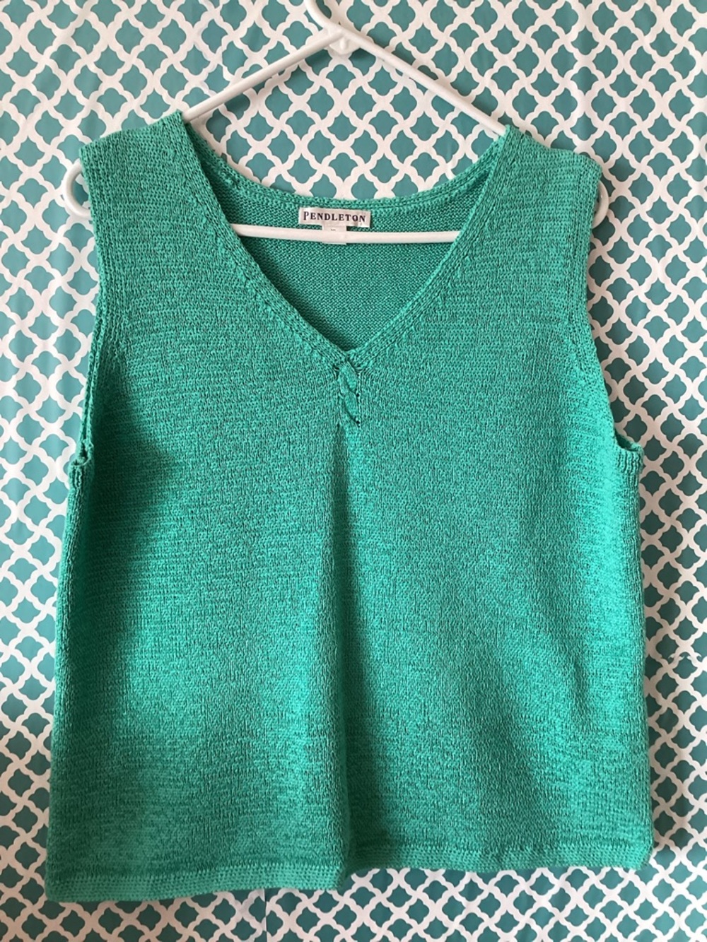 Pendleton Turquoise Knit V-Neck Tank Top XL